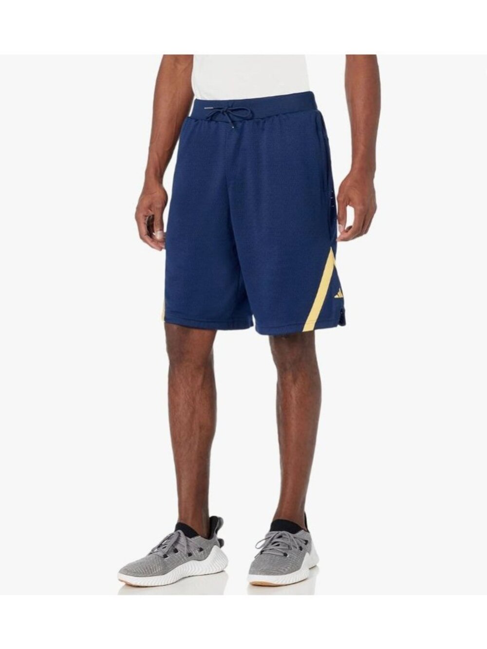 Adidas Select World Wide Hoops Shorts Mens XS New Basketball 9" Navy Yellow
